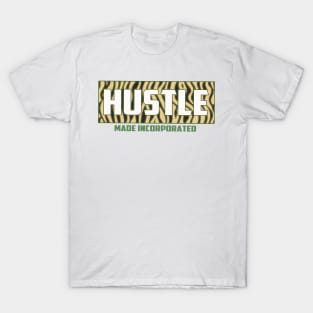 Hustle Made incorporated (Beige tiger print/ Army green) T-Shirt